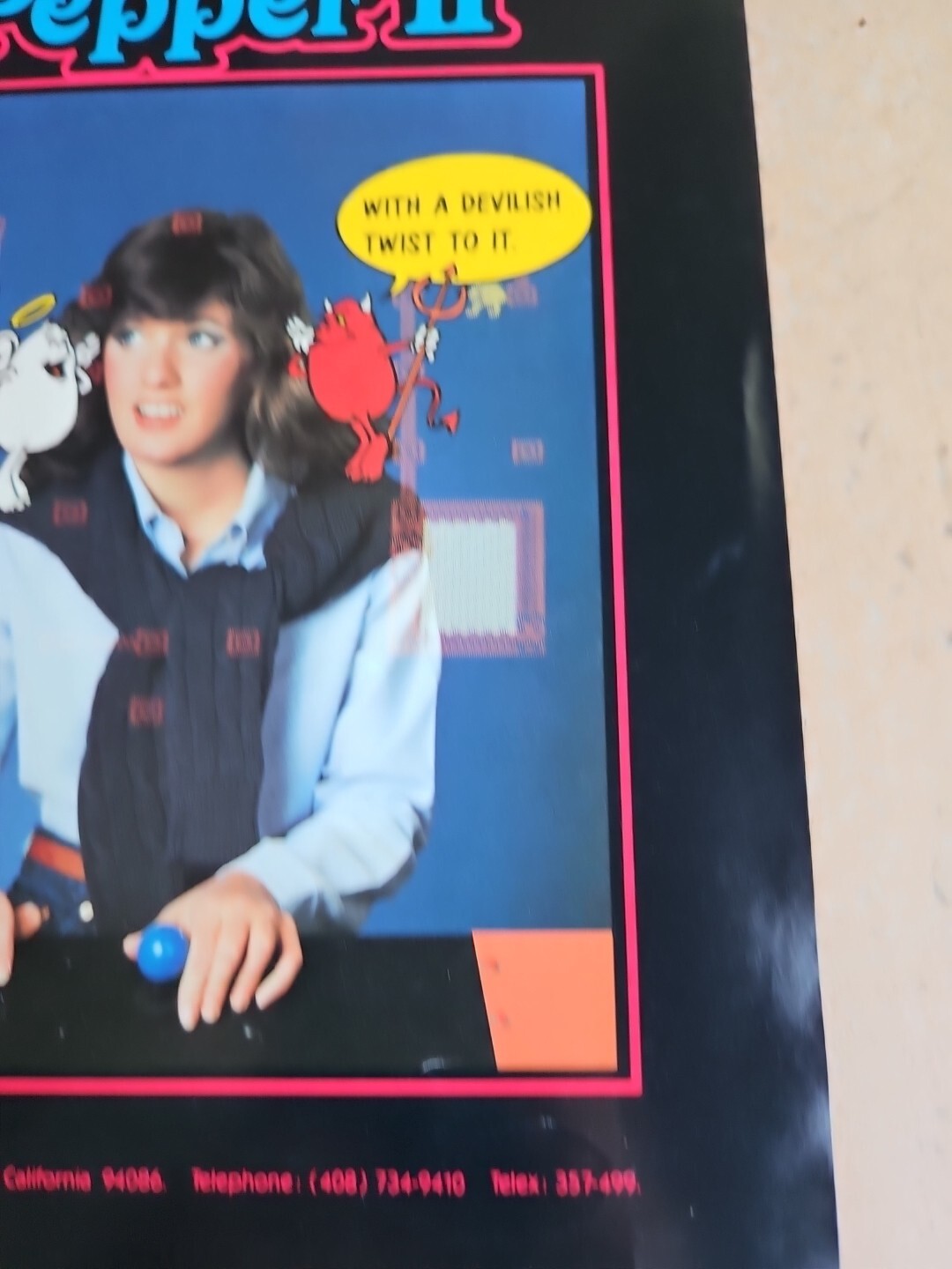 Pepper II Video Arcade Machine Flyer Original Exidy Promotional Advertising 1982