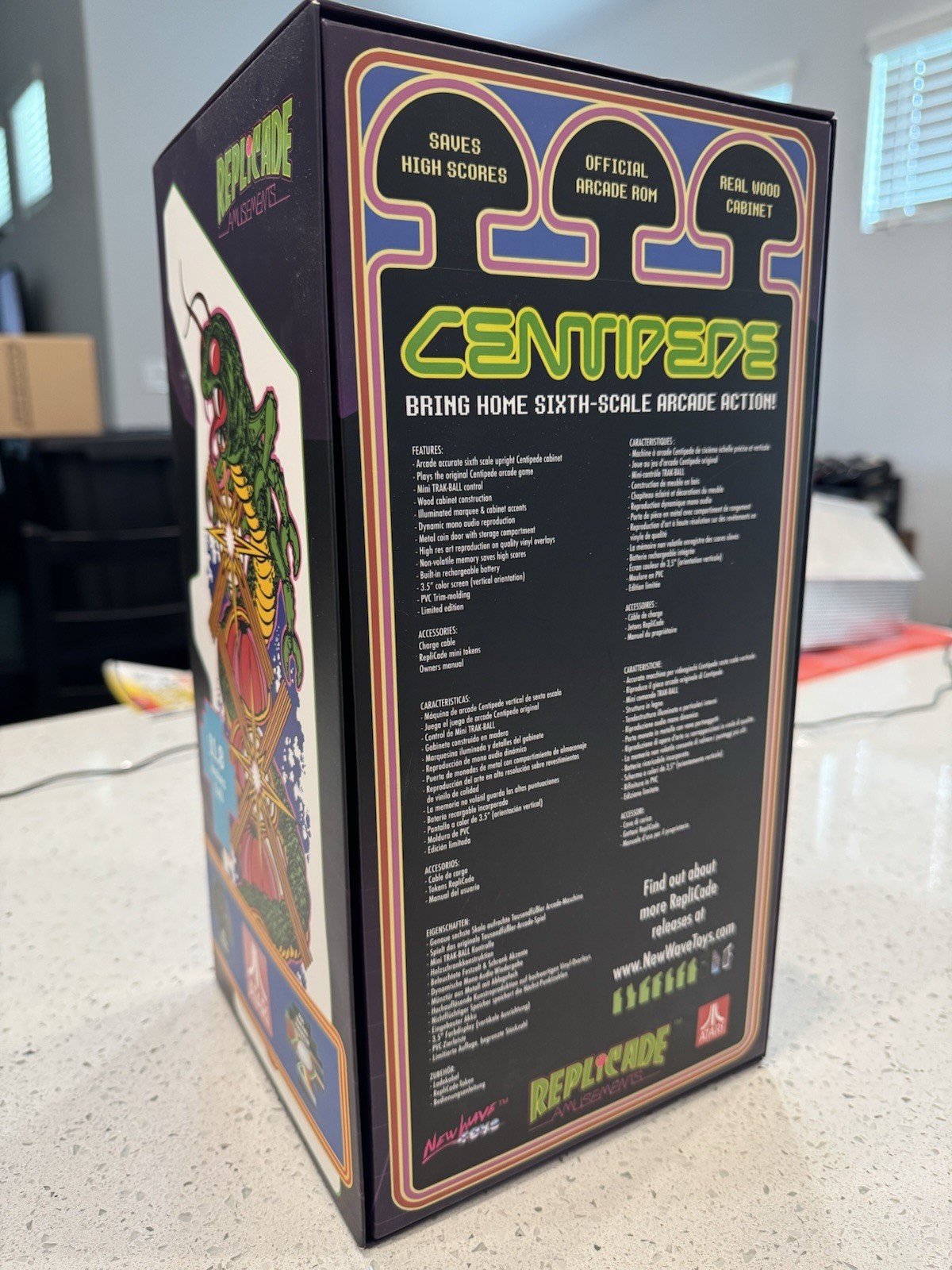 New Wave Toys Replicade Atari Centipede 1/6 Scale Arcade Game