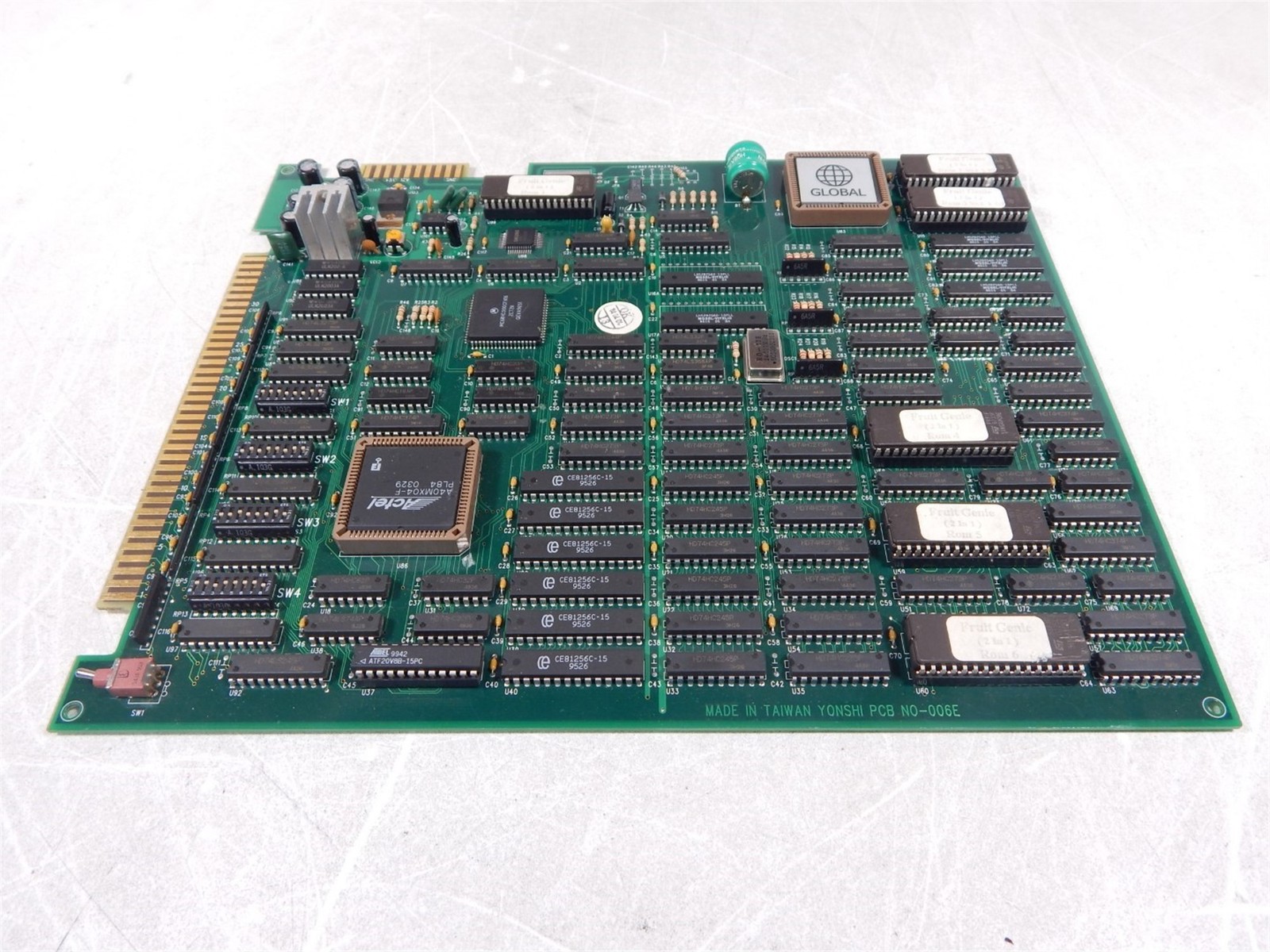 Global Fruit Genie 2 PCB N0-006E Arcade Game Board Battery Corrosion AS-IS
