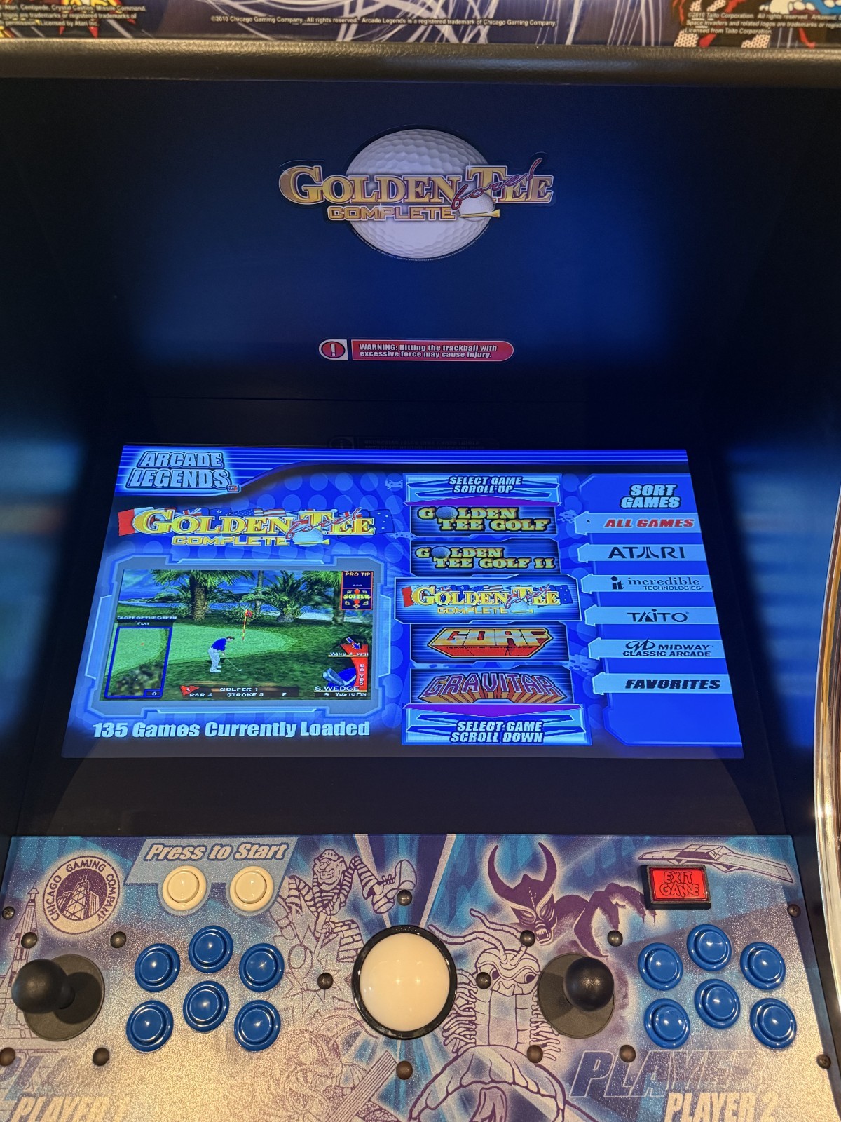 Chicago Gaming Ultimate Arcade 3 135 Games Golden Tee Excellent Condition Pickup