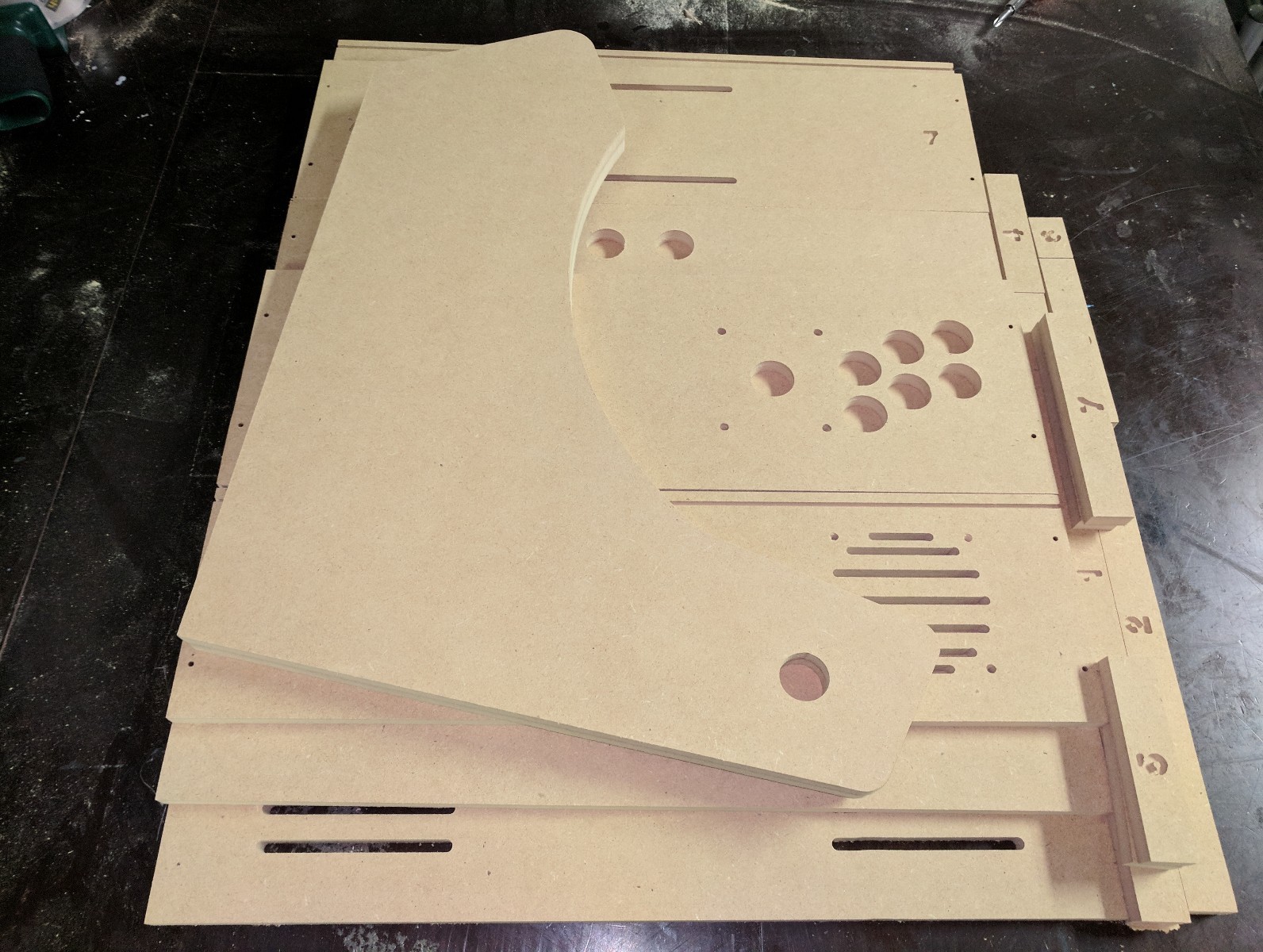 Easy to Assemble XL Bartop / Tabletop Arcade Cabinet Kit w/ Marquee Holder SANWA