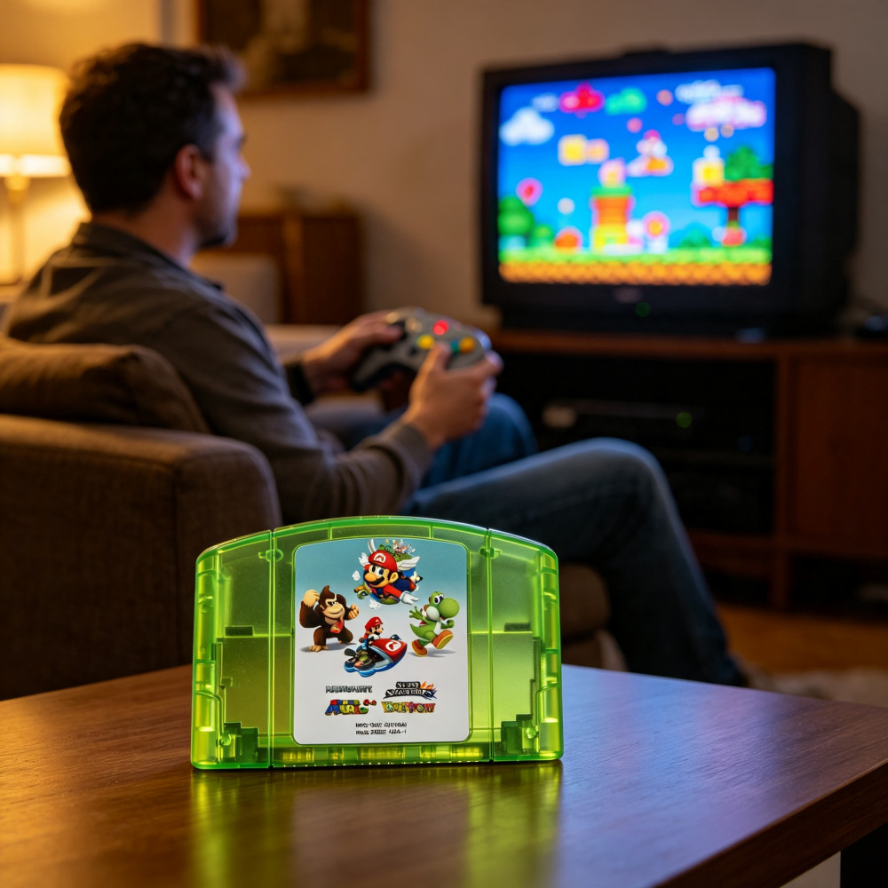 4 in 1 Game Cartridge Super Mario 64 Mario Kart Smash Bros Yoshi Story For N64