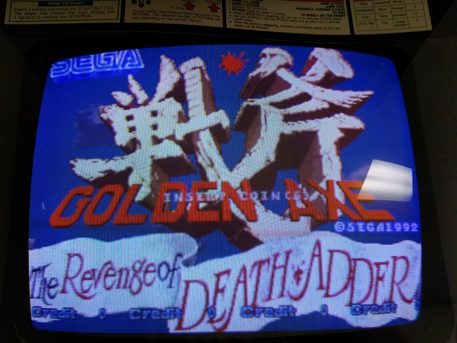 NICE 1992 Sega GOLDEN AXE 2 REVENGE OF DEATH ADDER arcade game – FREE SHIPPING