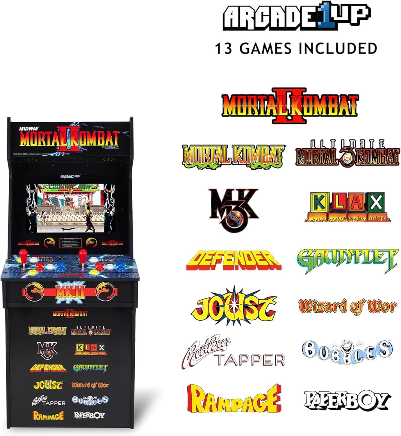 Deluxe Arcade Cabinet Mortal Kombat II 14 Classic Games 4 Mortal Kombat Versions