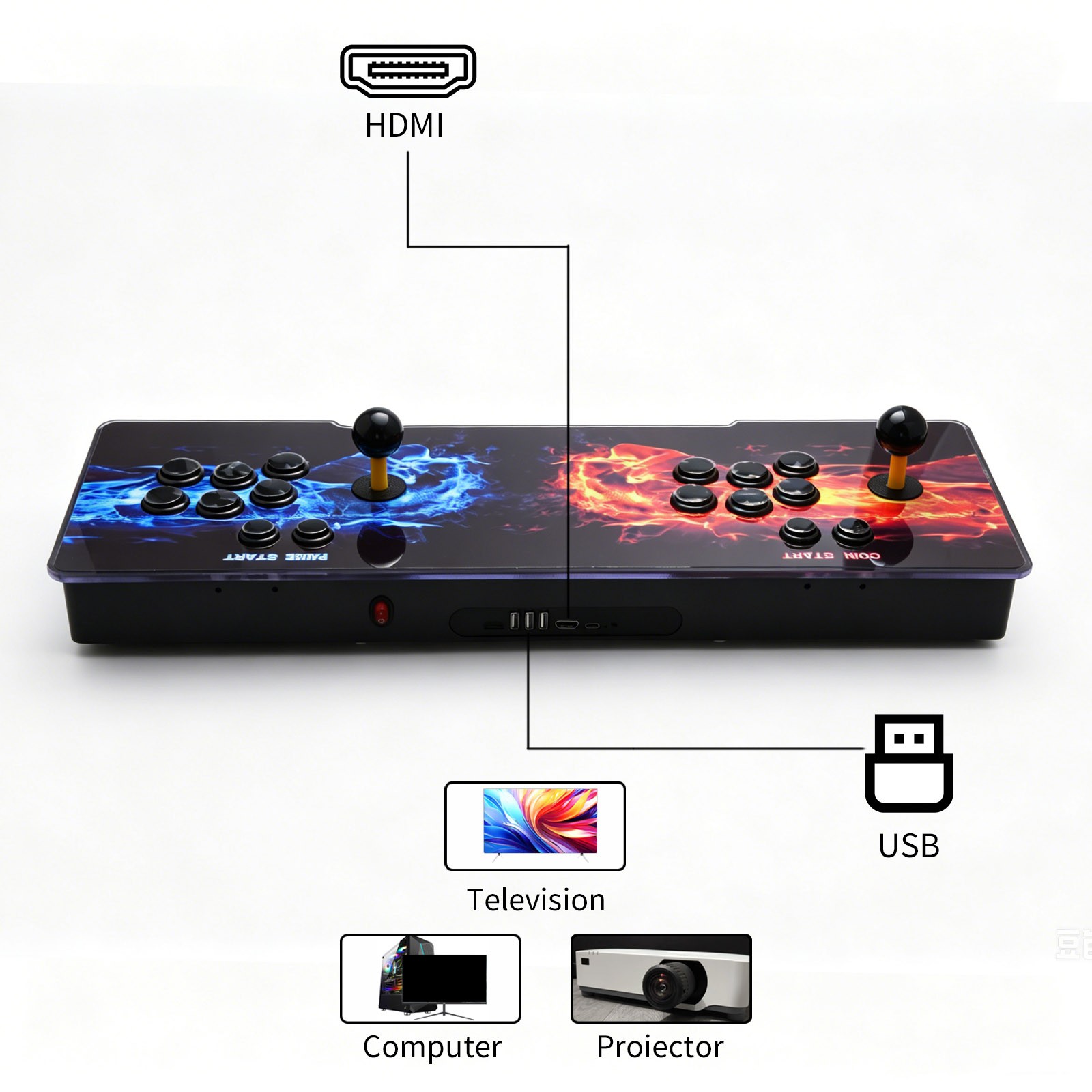 Pandora SAGA 8800 in 1 Arcade Station Game Console 4 Players Quick Search Save
