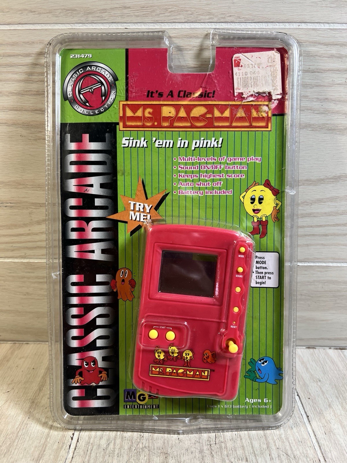 Classic Arcade Collection- Ms Pac-Man Retro Mini Arcade Handheld Game NOS 1997