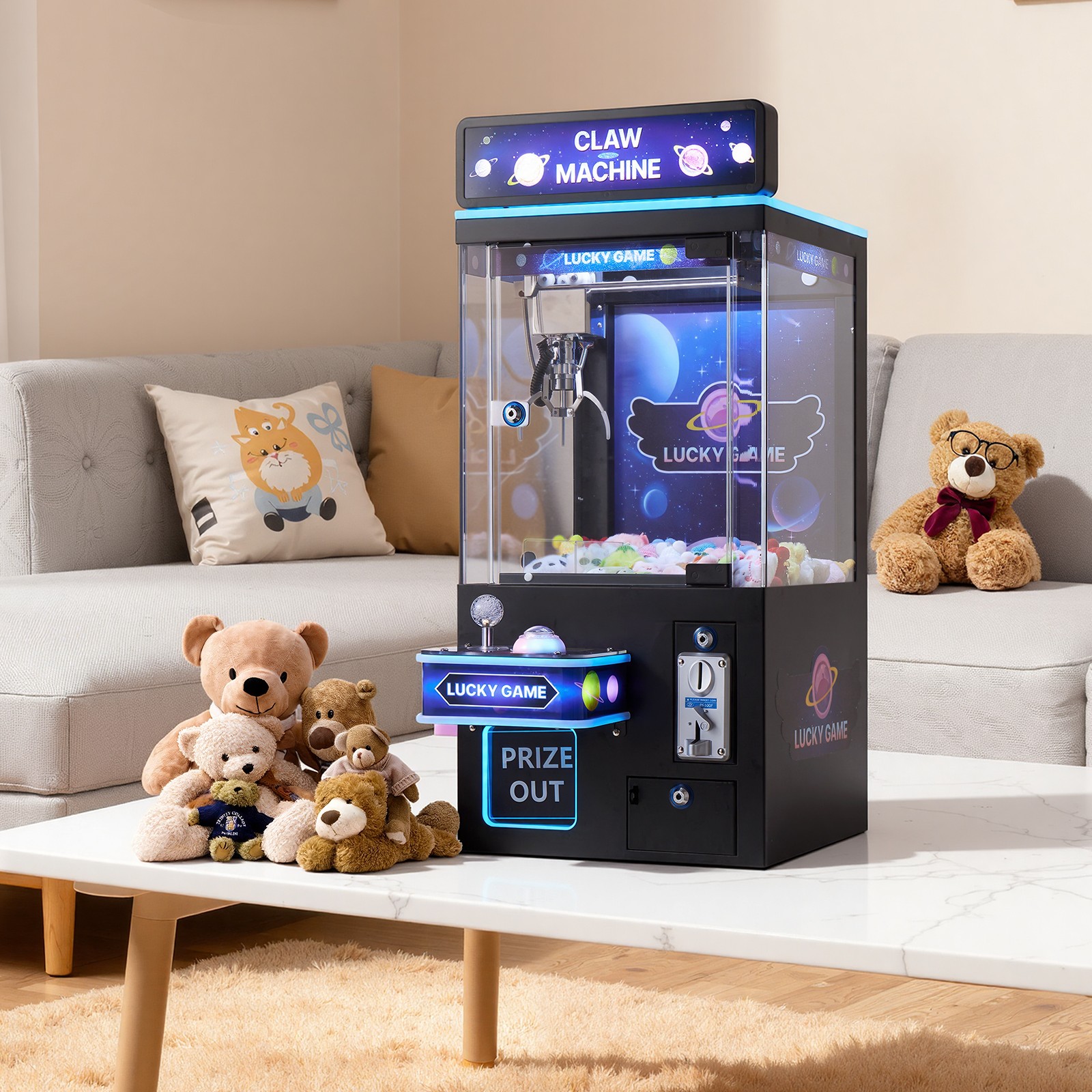 VEVOR Claw Crane Machine Medium Arcade Game with Light Sound Black Purple