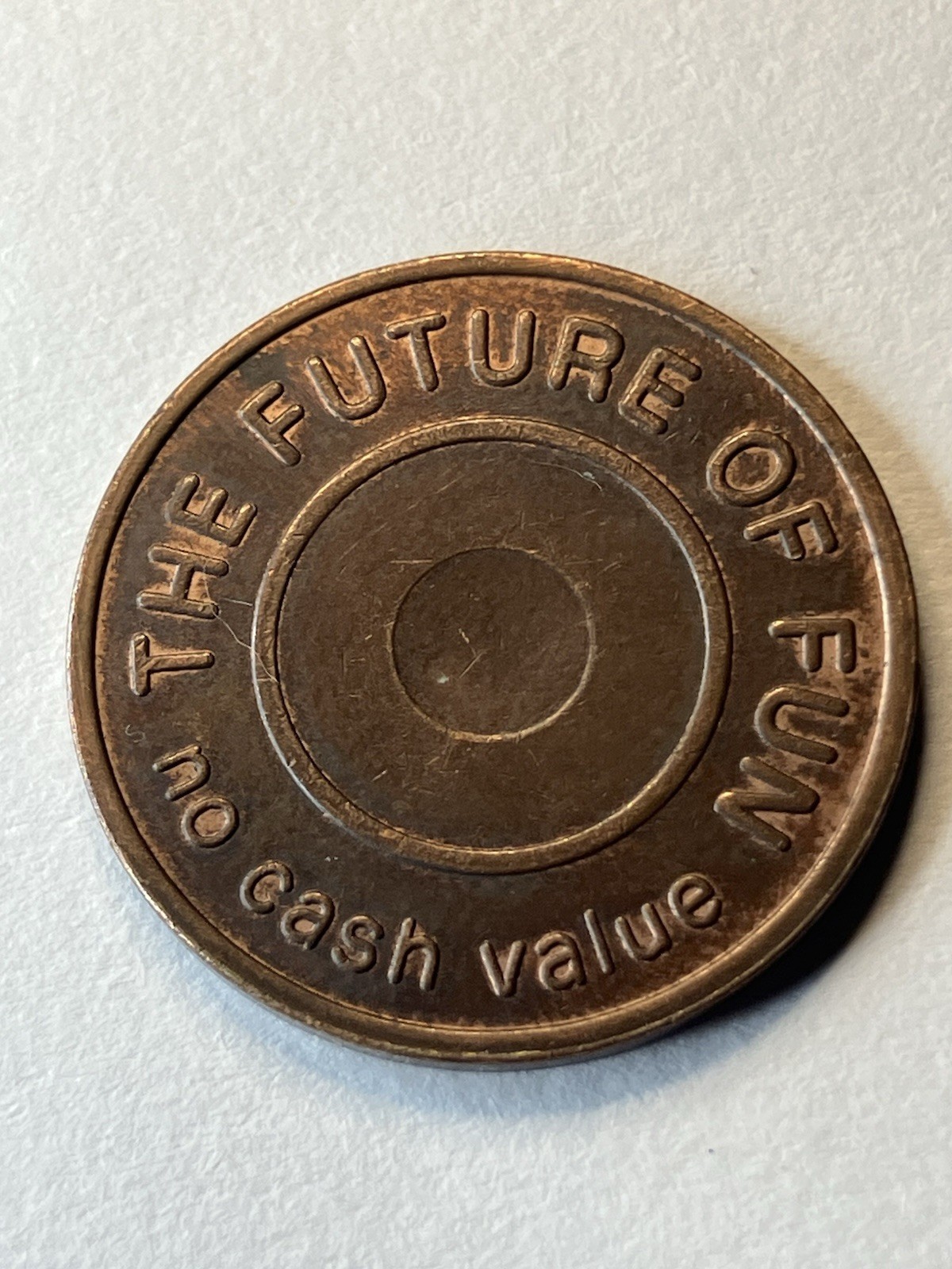 VINTAGE EXHILARAMA VIDEO GAME ARCADE TOKEN THE FUTURE OF FUN #uk1