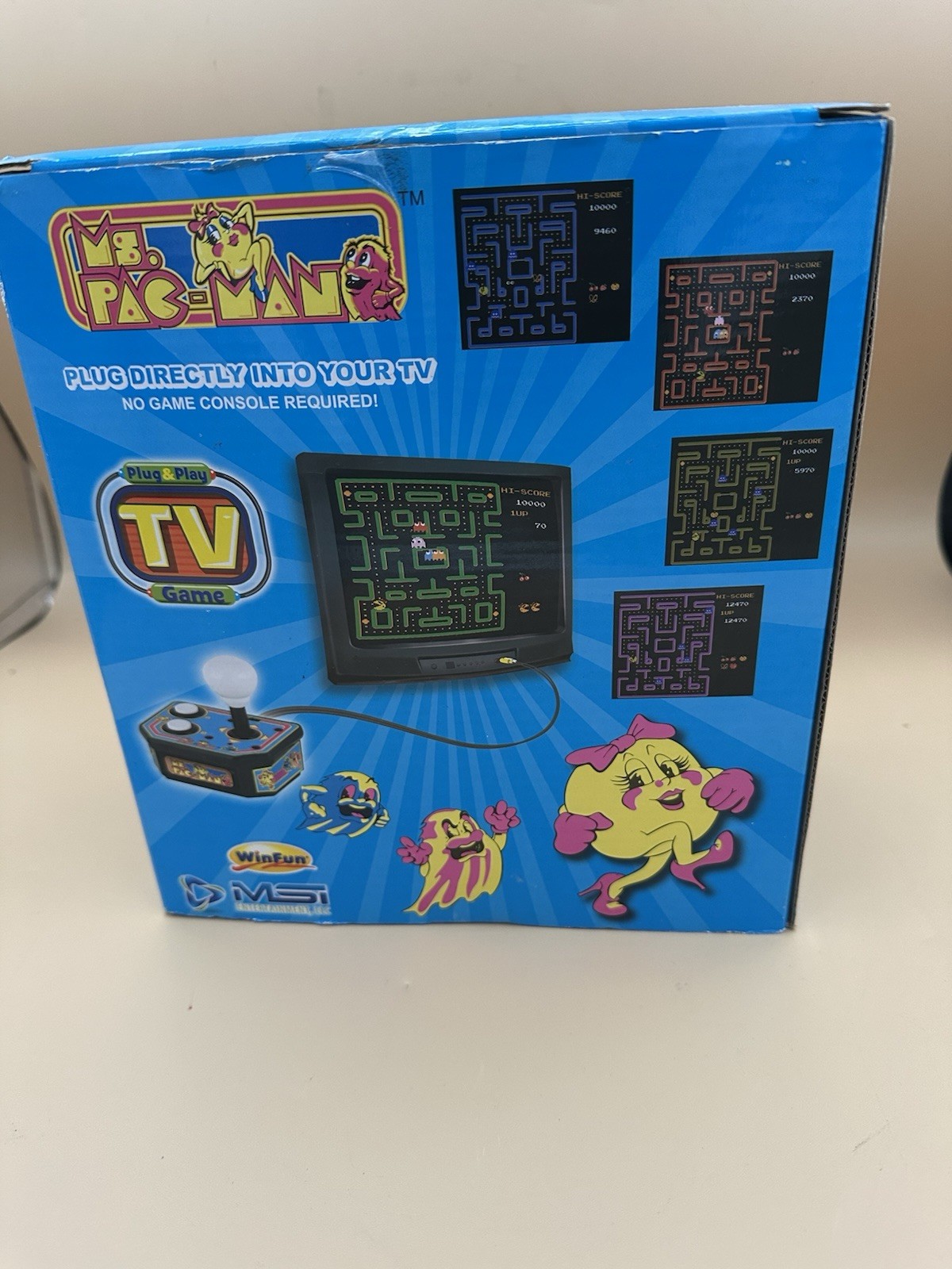Ms. Pac-man ORIGINAL BOX OF 1993 PLUG DIRECTLY INTO TV Brand New