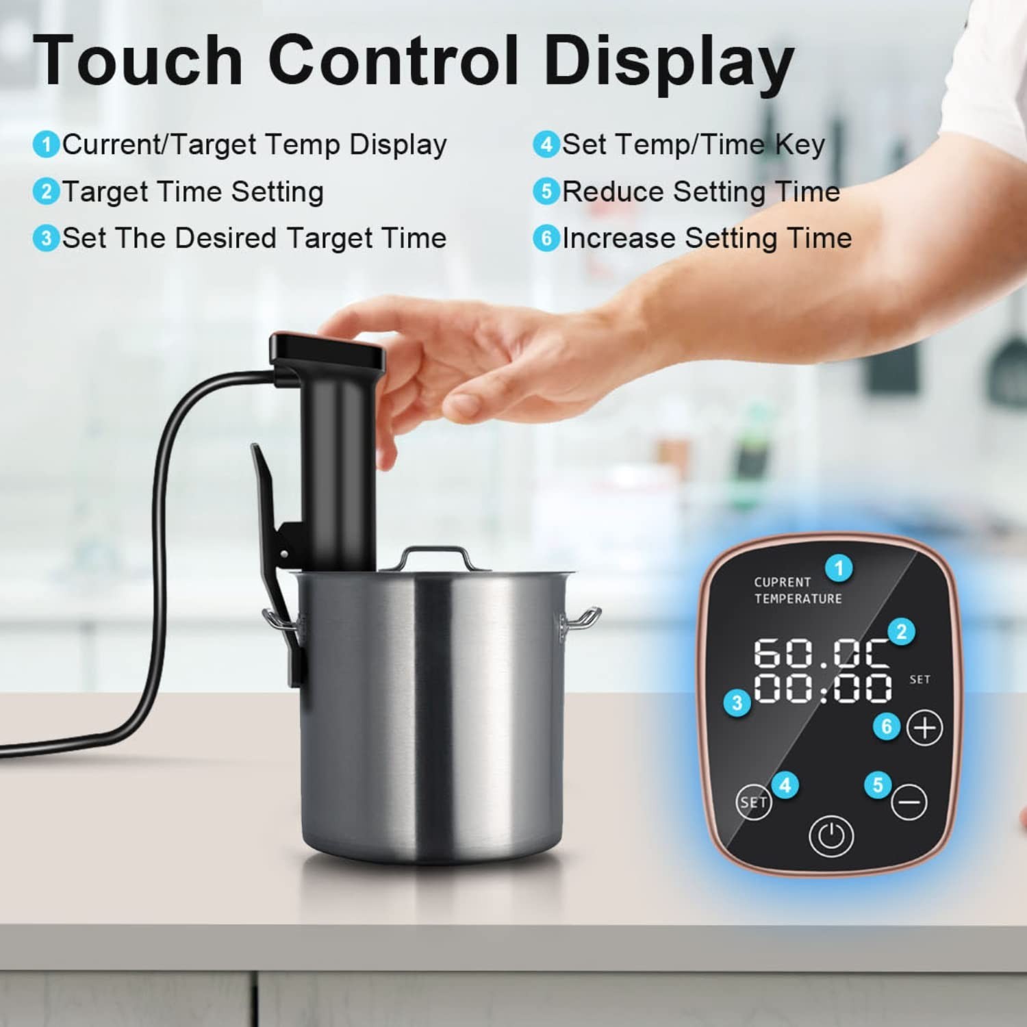 1100W Sous Vide Cooker for Perfect Steak & Tender Chicken Ultra-Quiet Immersi…