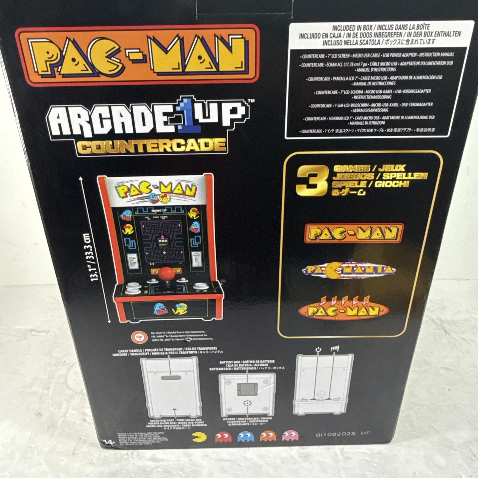 Arcade1Up PAC-MAN Countercade 3 Games in 1 Arcade Machine 13″ | NEW
