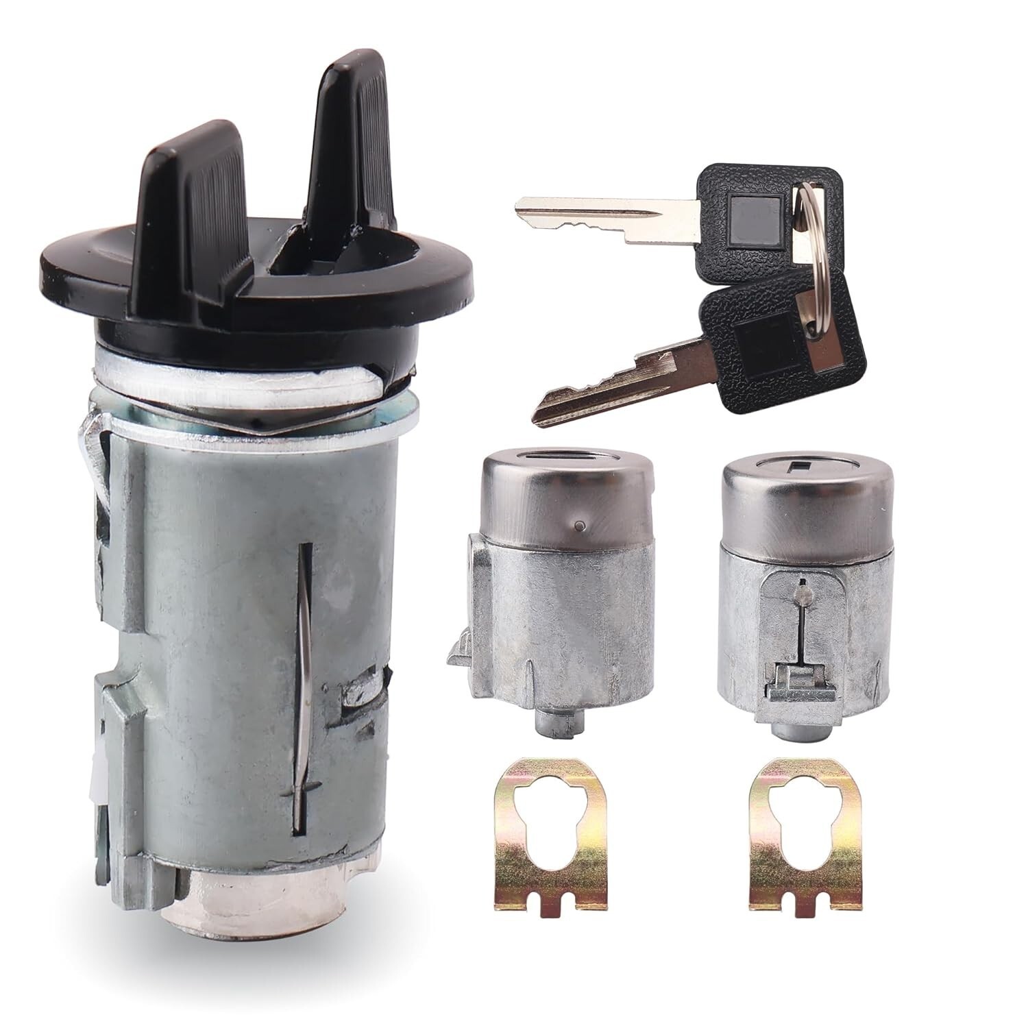 Ignition Switch Lock Cylinder & Door Lock Cylinder Set Compatible with Chevy
