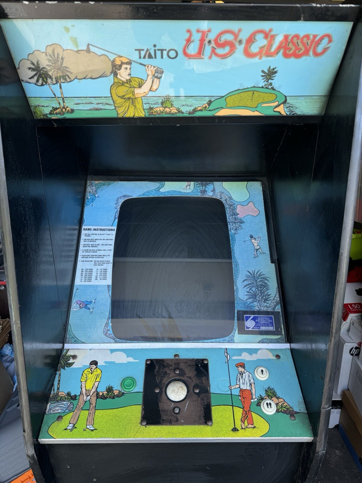 Taito U.S. Classic Golf Stand Up Classic Video Arcade Game Vintage .25 Cent