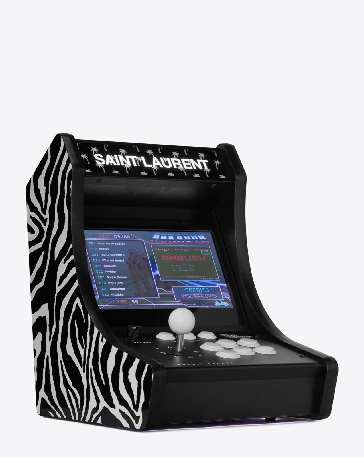 Saint Laurent Neo Legend Retro Arcade Machine Zebra