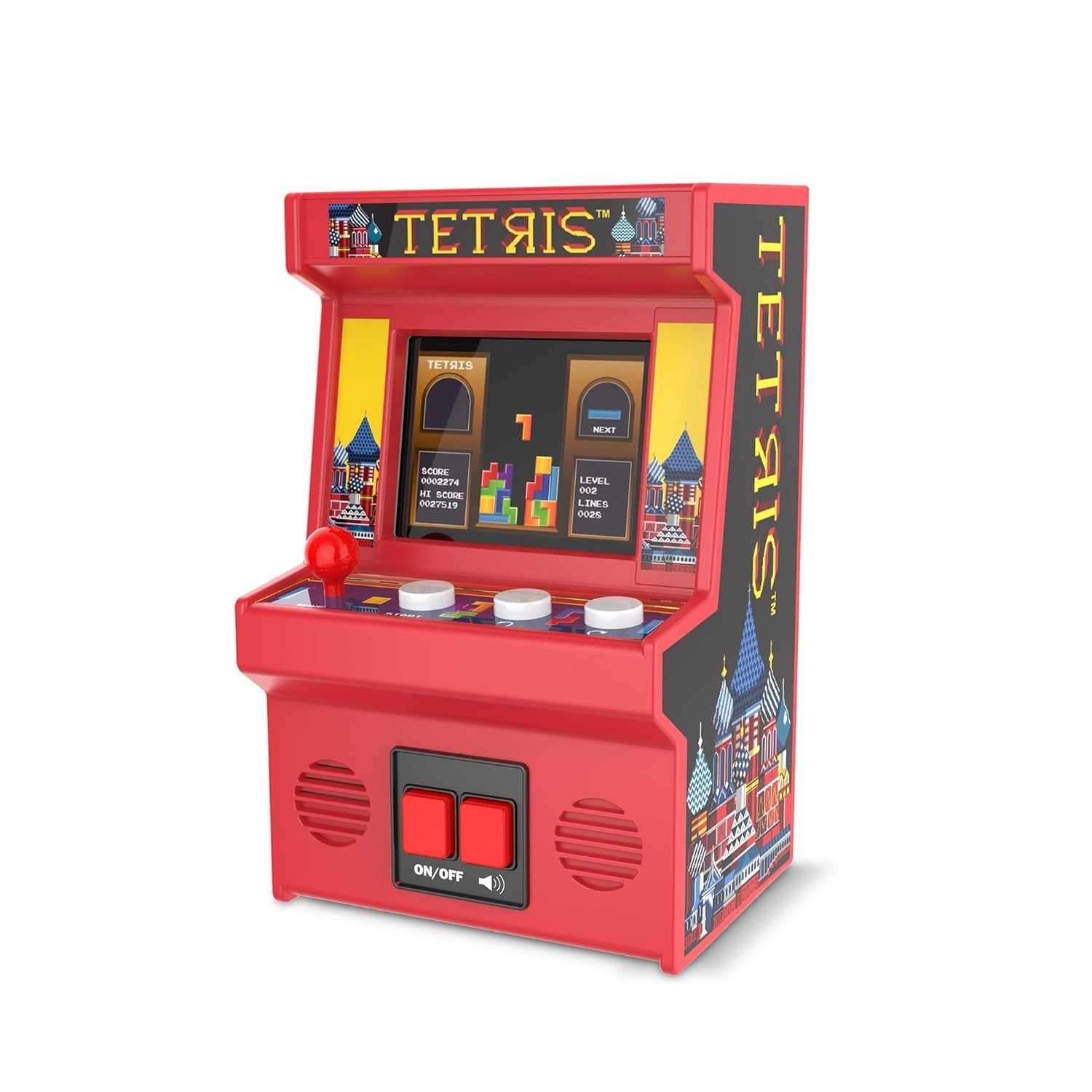 Miniature Arcade Game Console with Classic Gameplay and Easy Button Control