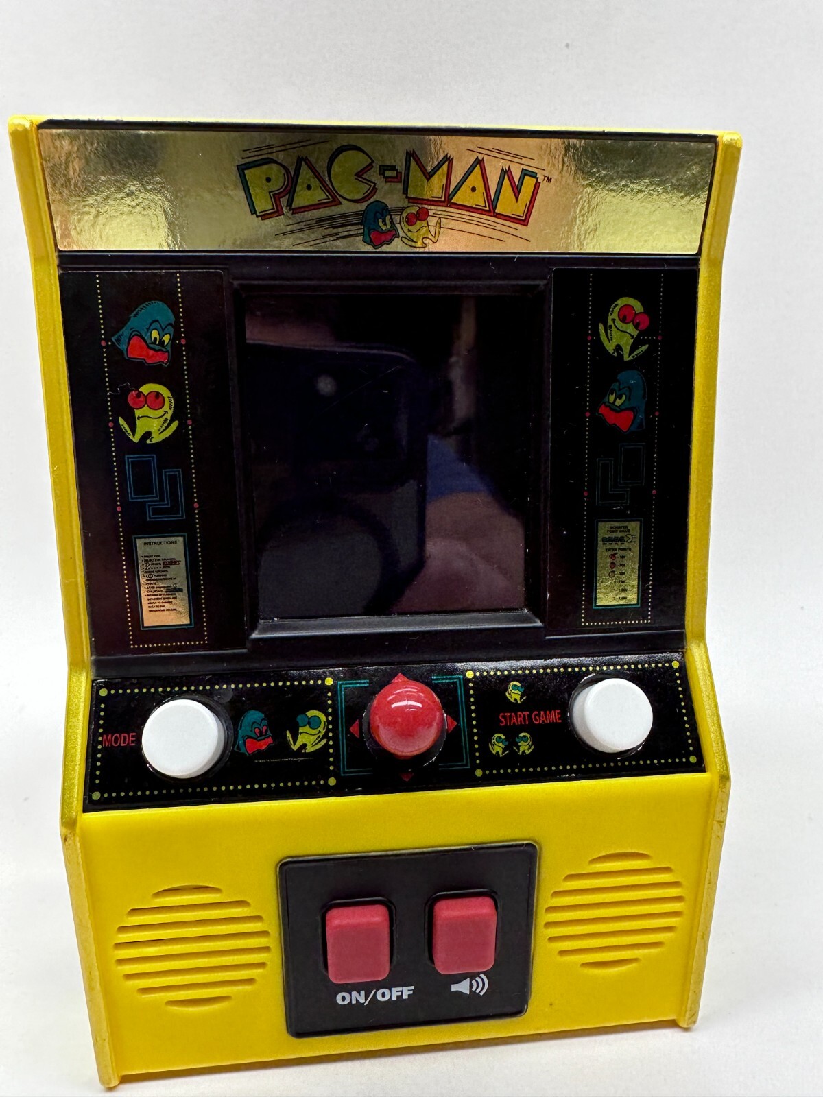 2019 Pac-Man Mini Arcade Classic Video Game Bandai Namco #09530 Gold Foil Decals