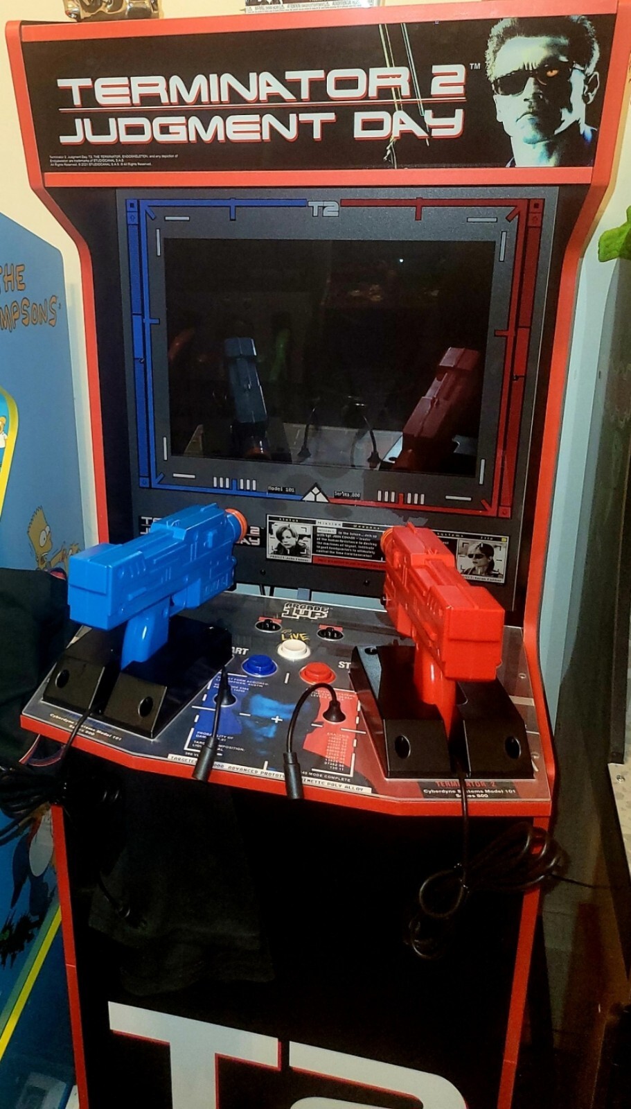 Arcade1Up Terminator 2 Judgement Day-T2 Arcade Game with Light-Up Marque.