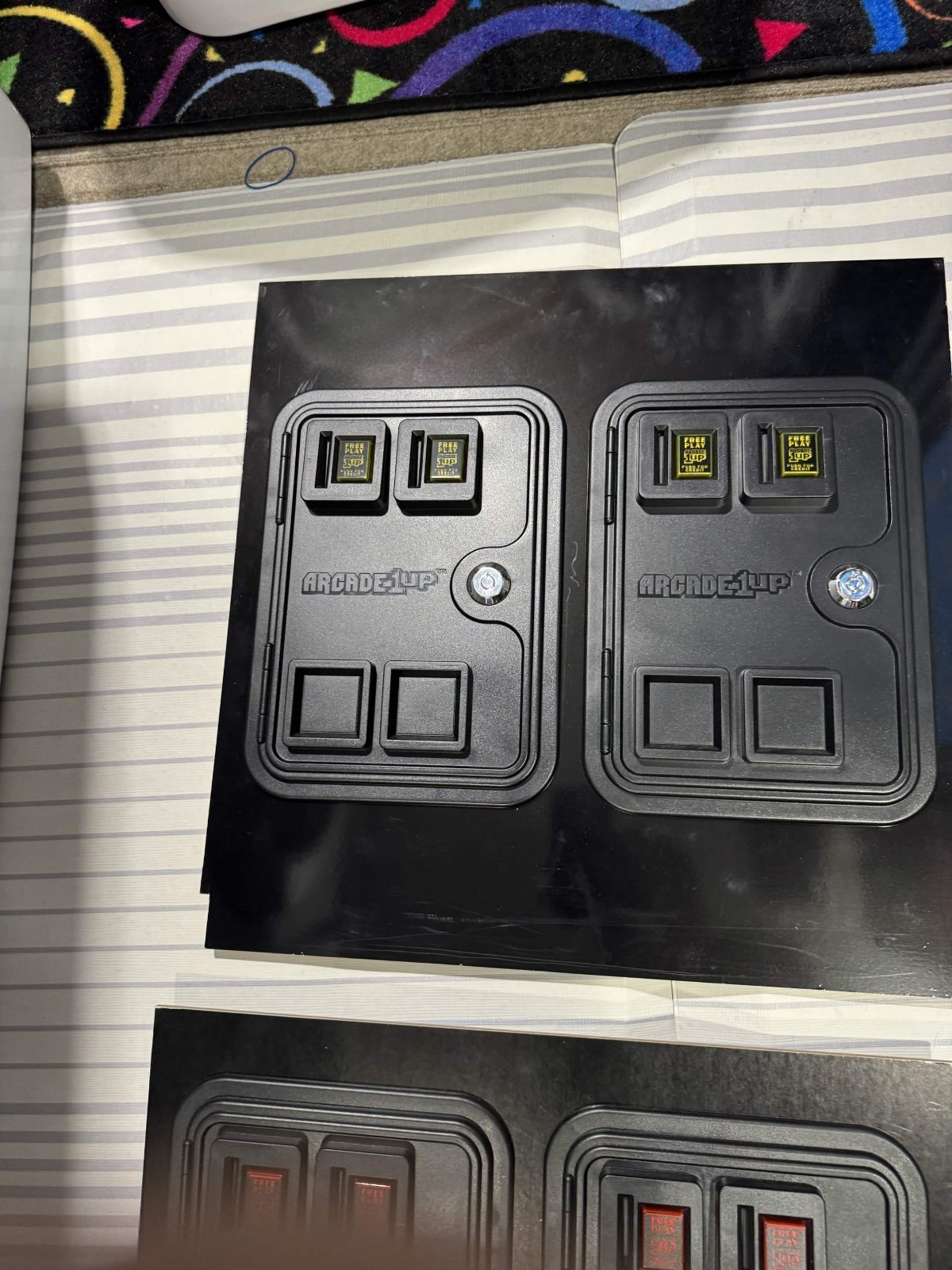 Arcade1Up kick plates for blitz and simpsons with 4 faux coin doors prewired I