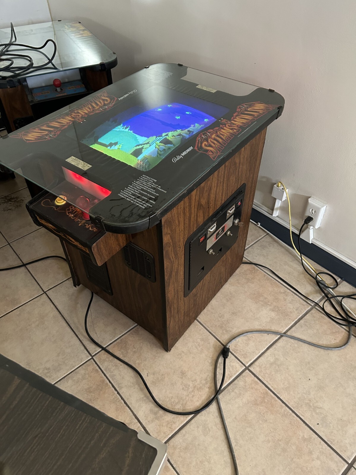 Satan’s Hollow arcade game table by Midway. Working good. Very Rare