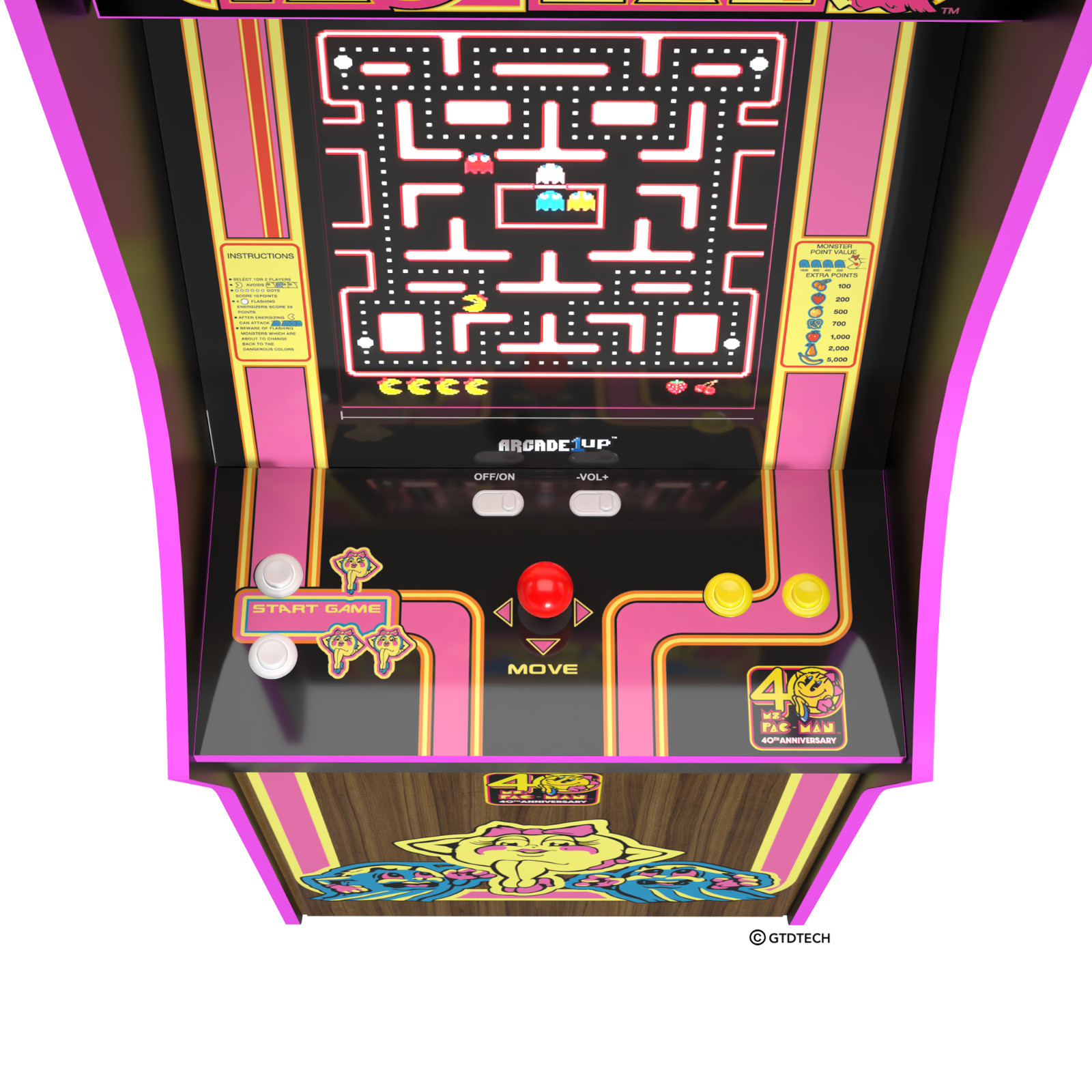 Ms PacMan Arcade1Up Special 40th Anniversary Edition ARCADE 10 GAMES