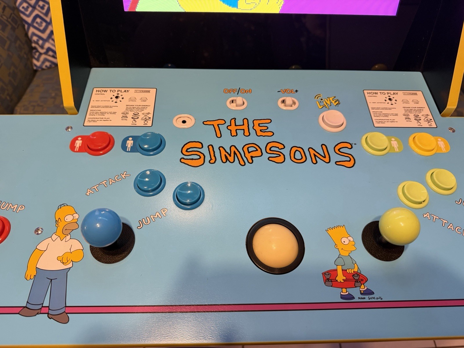 🕹️Arcade 1 Up The Simpsons Live Arcade Cabinet with Riser Lit Marquee 4 Player