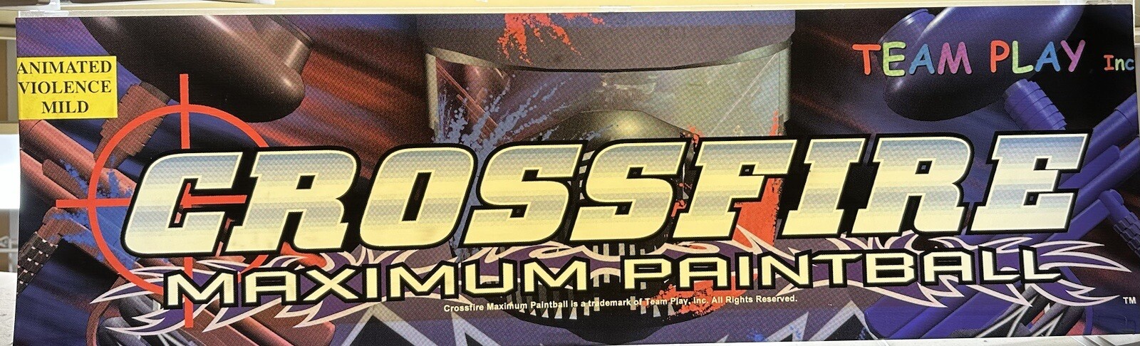 Vintage Arcade Video Game Original Marquee “Crossfire”