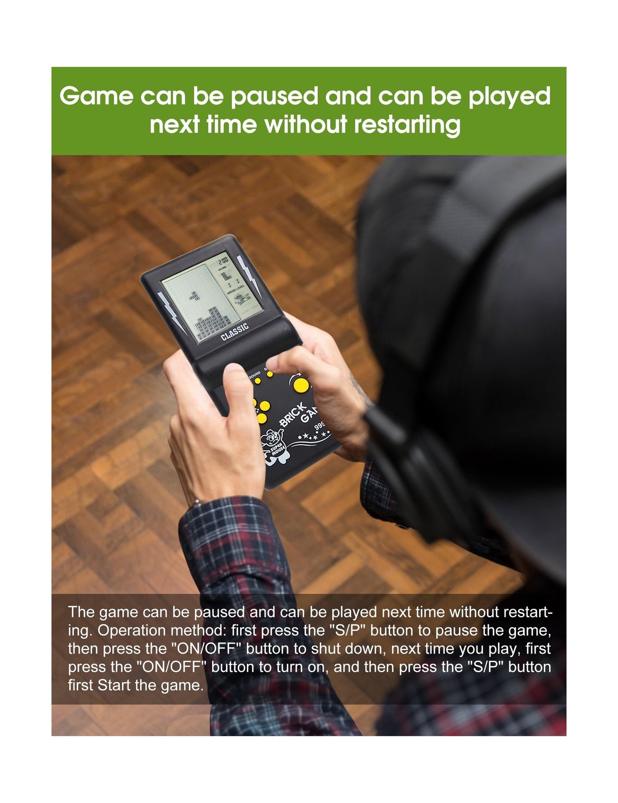 HLF 3.5-inch Large Screen Retro Brick Game Console for The 80s/90s Build in B…