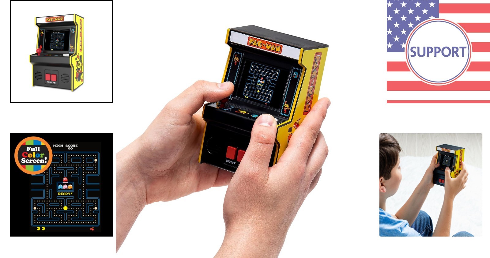 Classic Pac-Man Portable Arcade Game – Handheld, Colorful Fun for Ages 8+