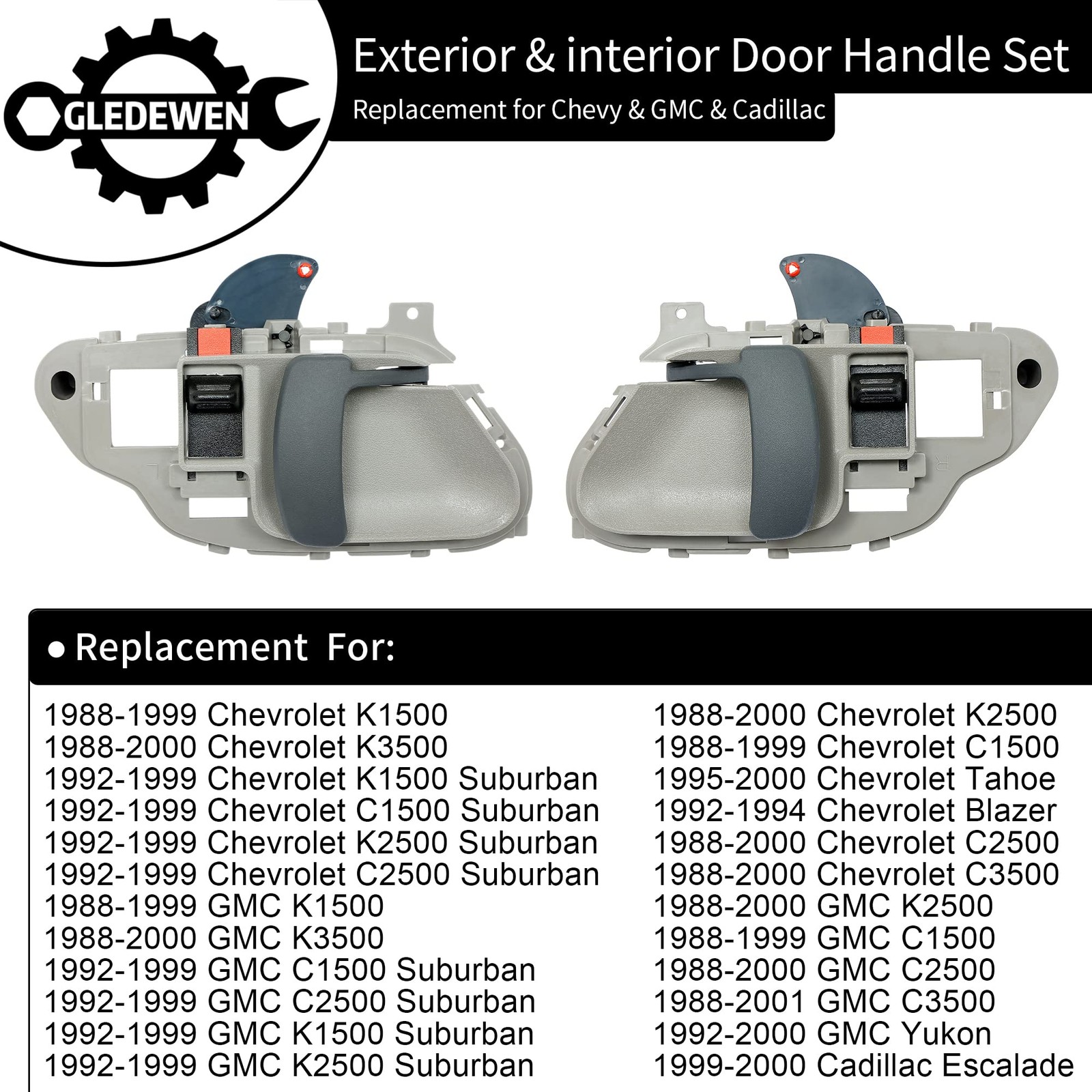 Gledewen Chevy K1500-K3500 GMC C/K door handles black