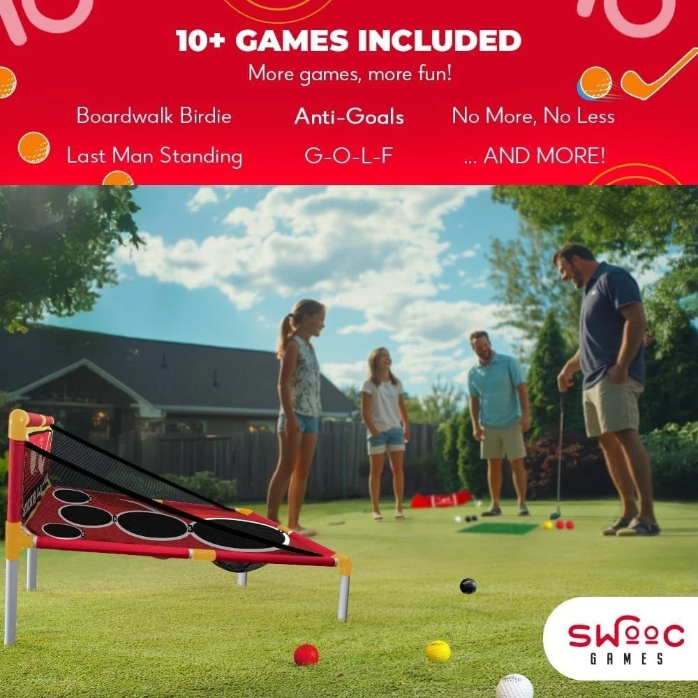 Boardwalk Birdie Arcade Golf Game Set Outdoor Indoor 10+ Games