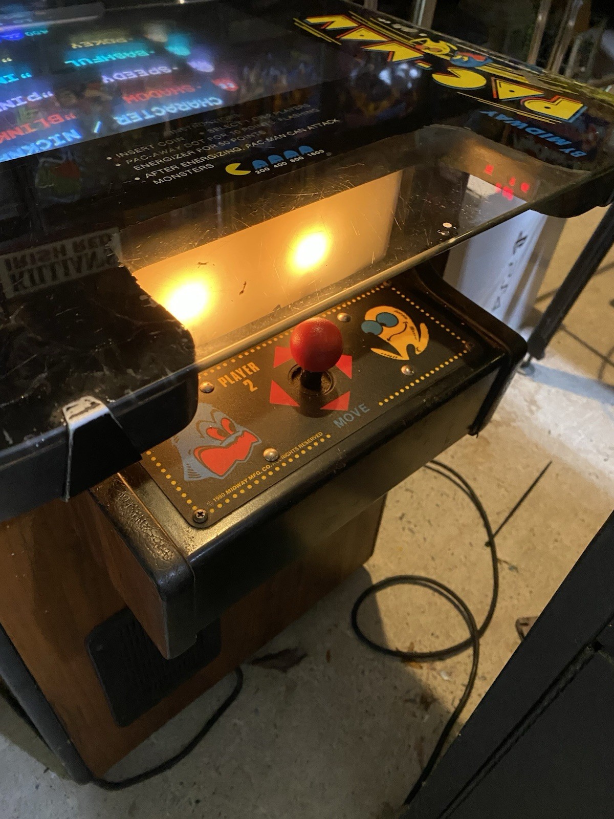 Original Pacman Cocktail Arcade Game From 80’s Works Great