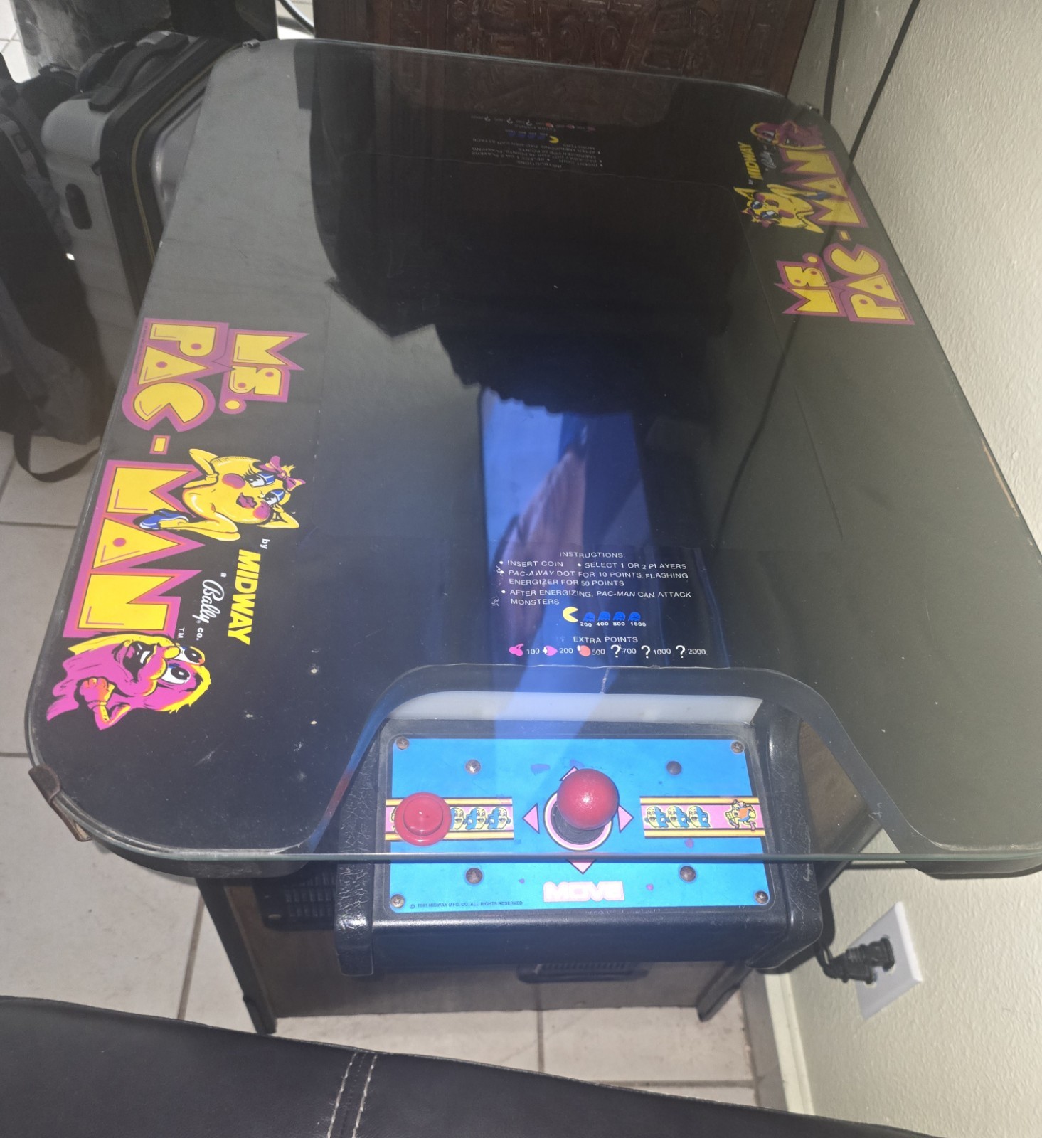 MS PAC-MAN Original Cocktail Table Video Arcade Game