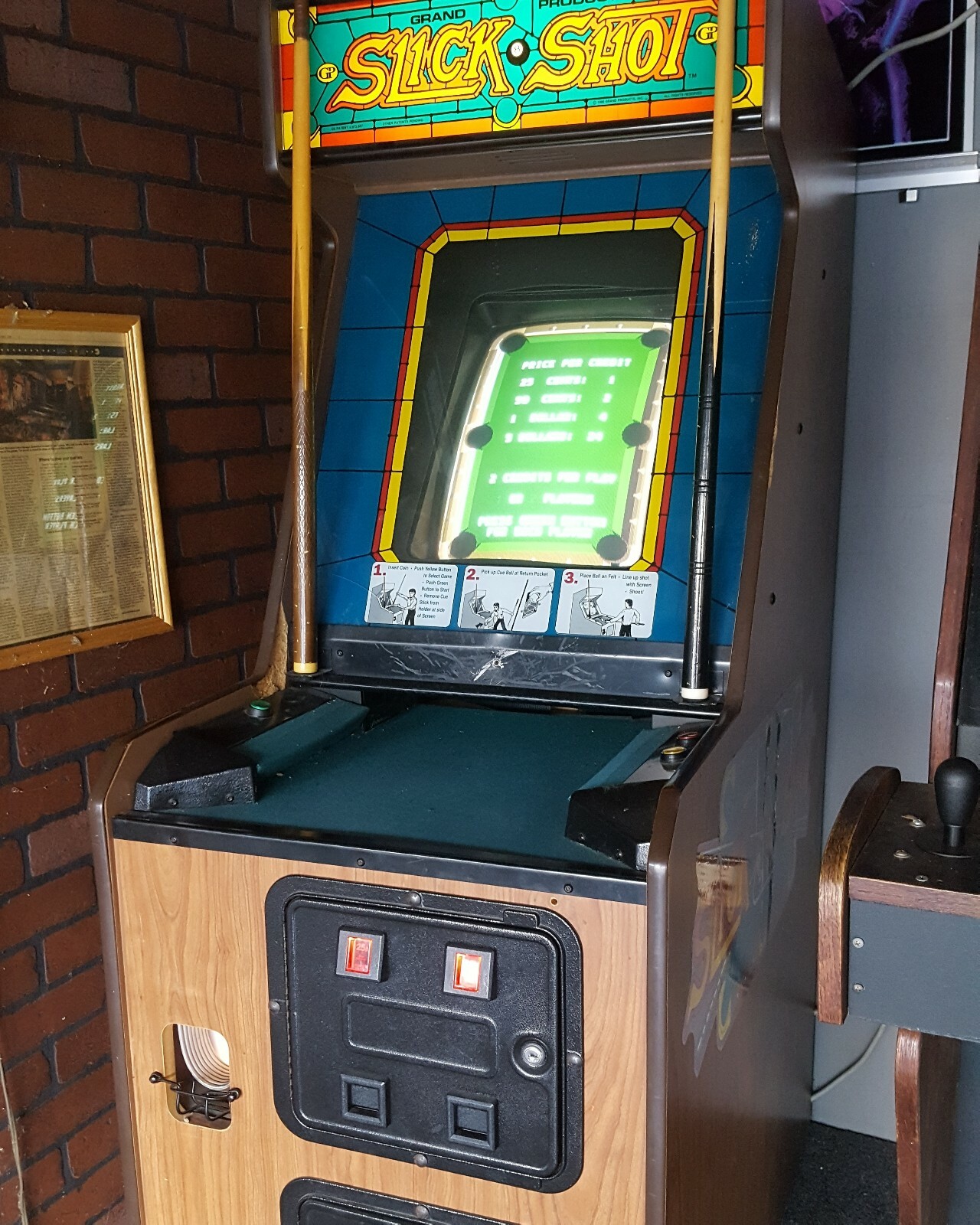 Slick Shot Arcade By Grand Products, original coin op video game, complete