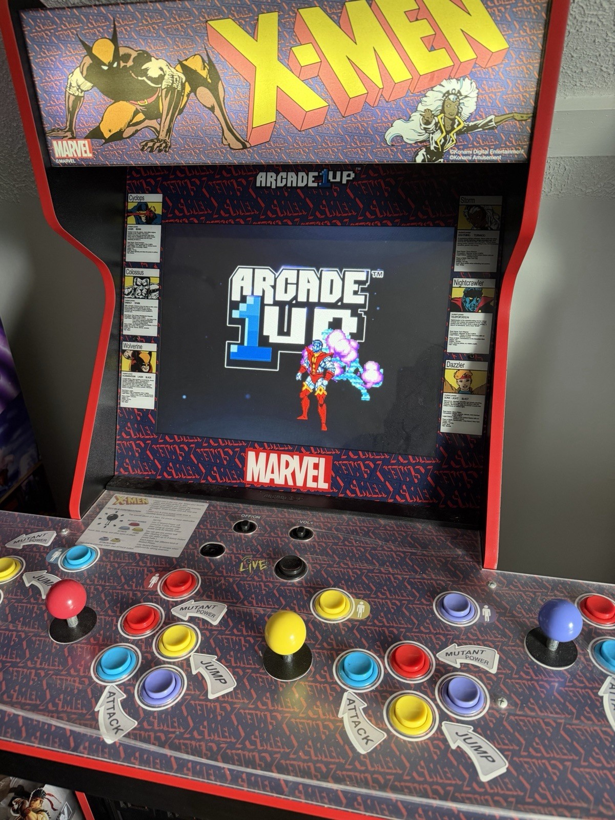 Arcade1Up Marvel X-Men 4 Player 3 Games Arcade Machine Stool & Riser RARE 🔥