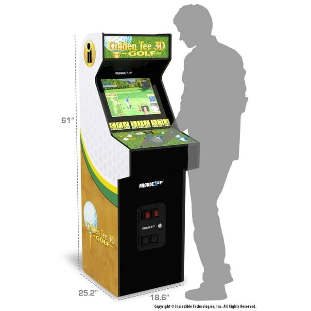 Arcade1UP – Golden Tee 3D 35th Anniversary Deluxe Home Video Game Arcade Machine