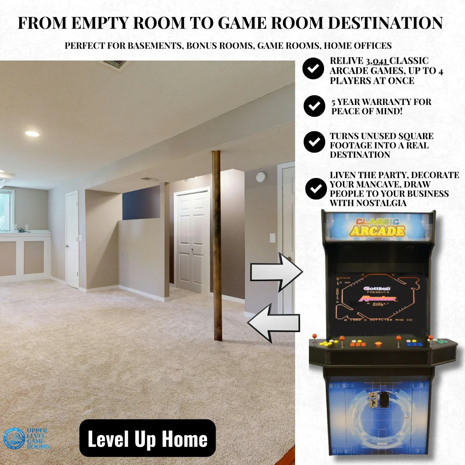 Home Arcade Machine for Sale – 4 Player Multi Game Arcade Cabinet w/3041 Games