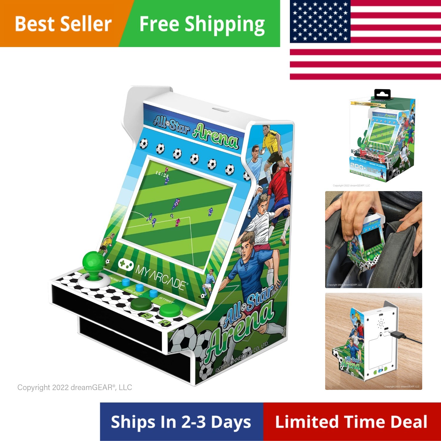 All-Star Arena Nano Player – 4.5″ Fully Playable Portable Mini Arcade Machine…